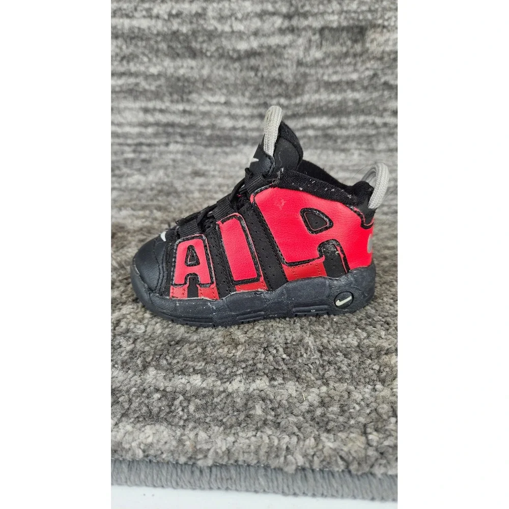 Nike‎ Air More Uptempo Baby Sneakers Red Black White Shoes 6C